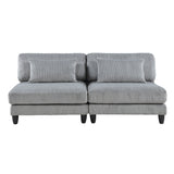 Robstown Gray 6-Piece Modular Sectional with Two Ottomans from Homelegance - Luna Furniture