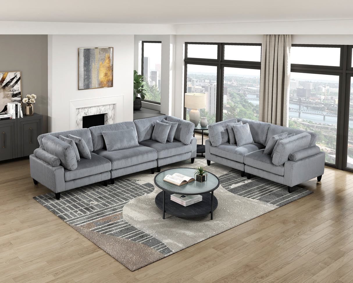 Robstown Gray 6-Piece Modular Sectional from Homelegance - Luna Furniture