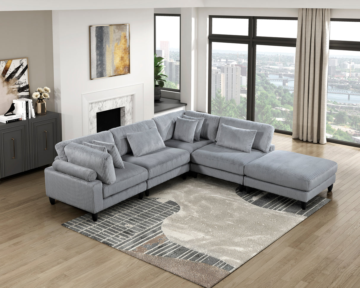 Robstown Gray 6-Piece Modular Sectional from Homelegance - Luna Furniture