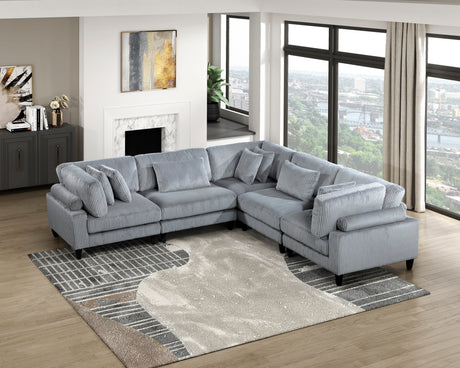 Robstown Gray 6-Piece Modular Sectional from Homelegance - Luna Furniture