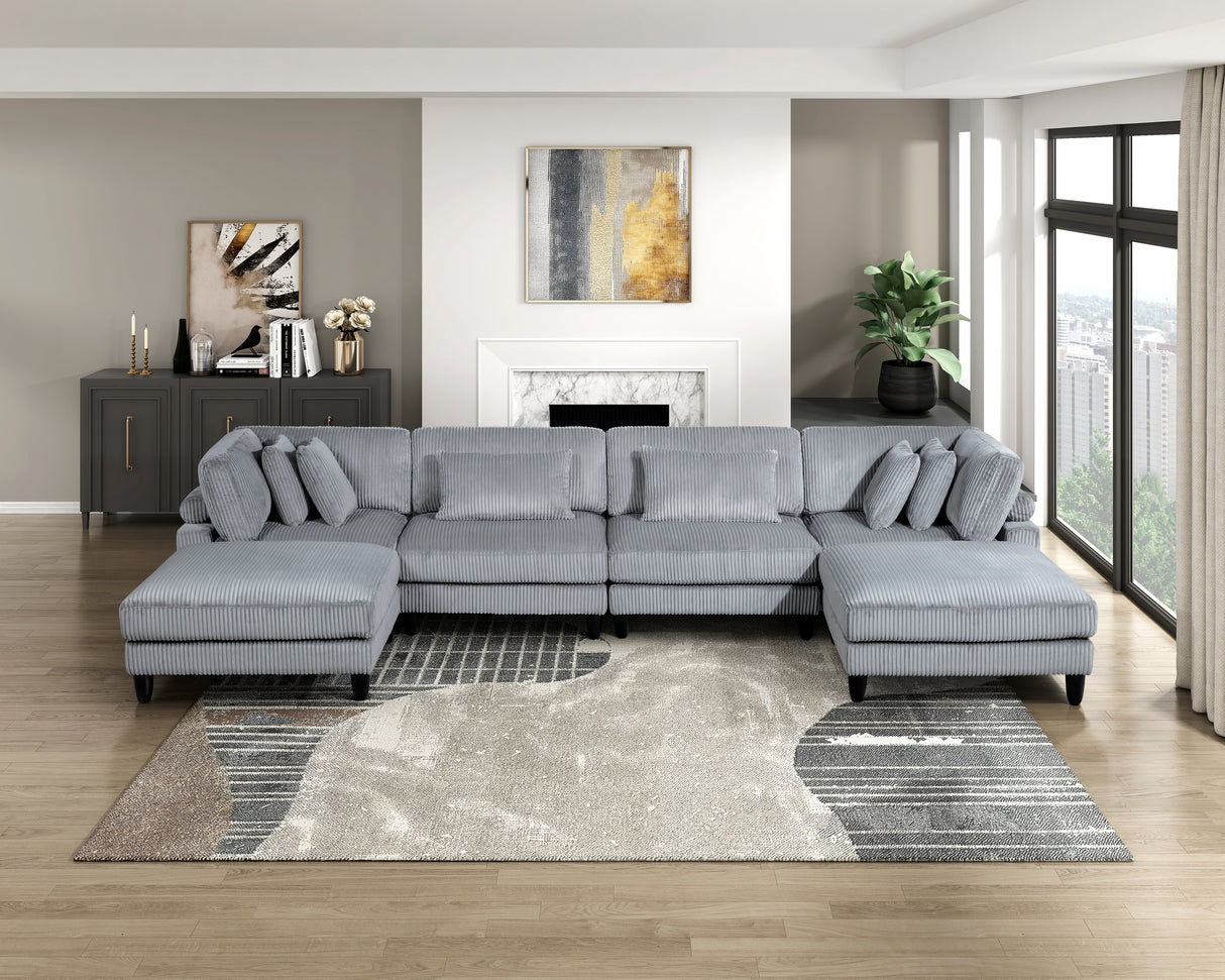 Robstown Gray 6-Piece Modular Sectional from Homelegance - Luna Furniture