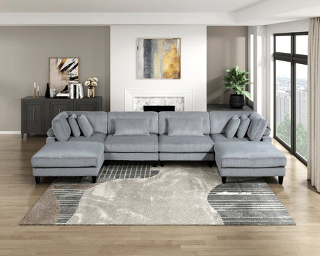 Robstown Gray 6-Piece Modular Sectional from Homelegance - Luna Furniture