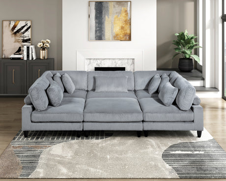 Robstown Gray 6-Piece Modular Sectional from Homelegance - Luna Furniture