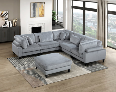 Robstown Gray 6-Piece Modular Sectional from Homelegance - Luna Furniture