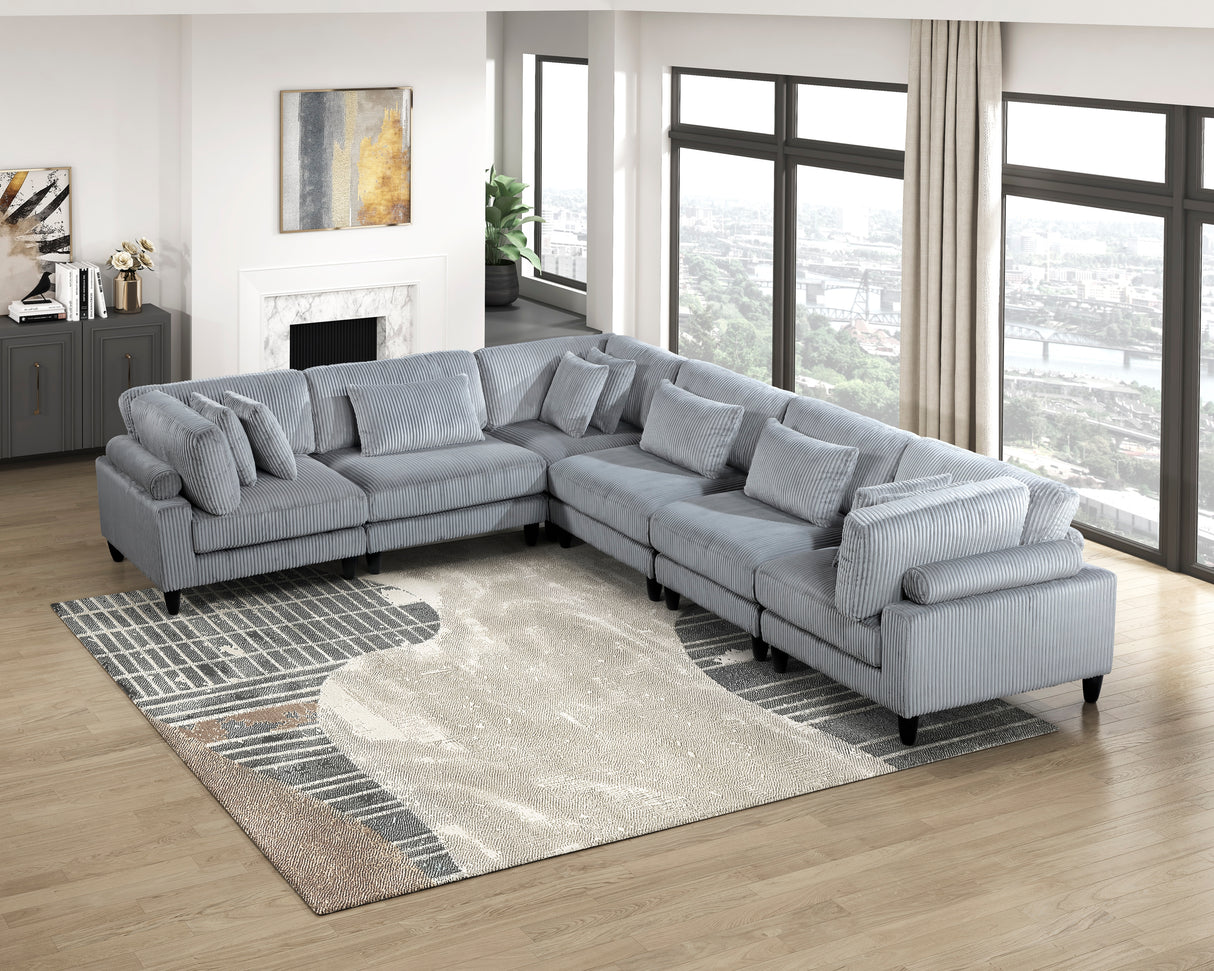 Robstown Gray 6-Piece Modular Sectional from Homelegance - Luna Furniture