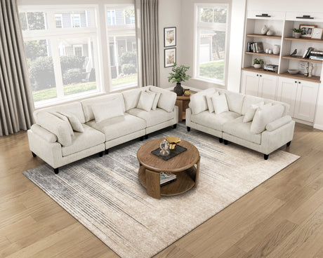 Robstown Beige 6-Piece Modular Sectional with Ottoman from Homelegance - Luna Furniture