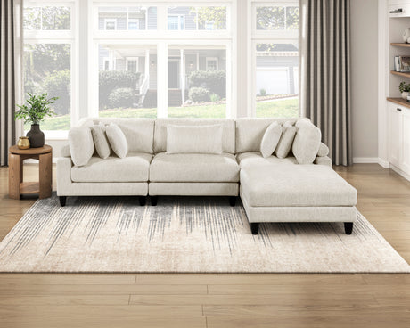 Robstown Beige 6-Piece Modular Sectional with Ottoman from Homelegance - Luna Furniture