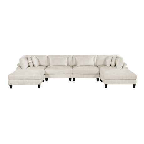Robstown Beige 6-Piece Modular Sectional with Ottoman from Homelegance - Luna Furniture