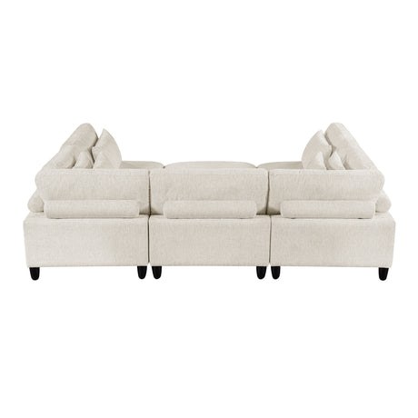 Robstown Beige 6-Piece Modular Sectional with Ottoman from Homelegance - Luna Furniture