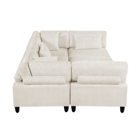 Robstown Beige 6-Piece Modular Sectional with Ottoman from Homelegance - Luna Furniture