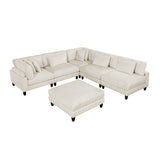 Robstown Beige 6-Piece Modular Sectional with Ottoman from Homelegance - Luna Furniture