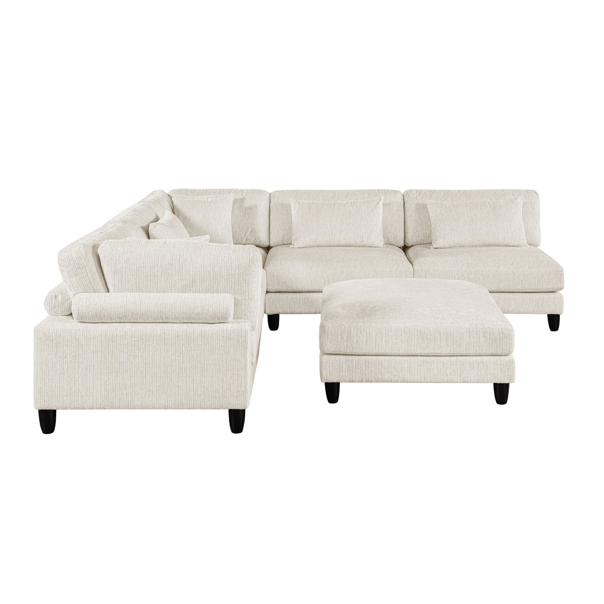 Robstown Beige 6-Piece Modular Sectional with Ottoman from Homelegance - Luna Furniture