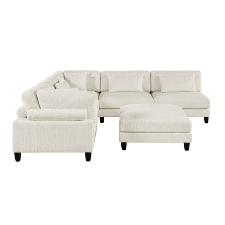 Robstown Beige 6-Piece Modular Sectional with Ottoman from Homelegance - Luna Furniture