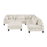 Robstown Beige 6-Piece Modular Sectional with Ottoman from Homelegance - Luna Furniture
