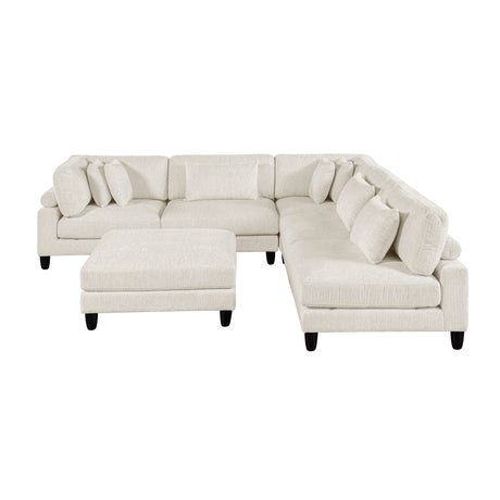 Robstown Beige 6-Piece Modular Sectional with Ottoman from Homelegance - Luna Furniture
