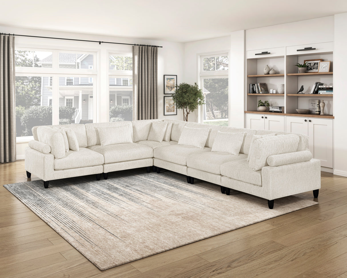 Robstown Beige 6-Piece Modular Sectional with Ottoman from Homelegance - Luna Furniture