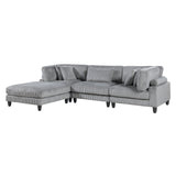 Robstown Gray 4-Piece Modular Sectional with Otttoman from Homelegance - Luna Furniture