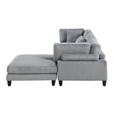 Robstown Gray 4-Piece Modular Sectional with Otttoman from Homelegance - Luna Furniture