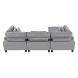 Robstown Gray 4-Piece Modular Sectional with Otttoman from Homelegance - Luna Furniture