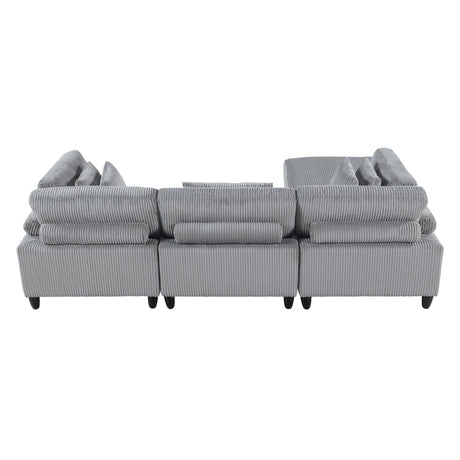 Robstown Gray 4-Piece Modular Sectional with Otttoman from Homelegance - Luna Furniture