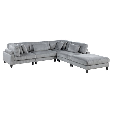 Robstown Gray 5-Piece Modular Sectional from Homelegance - Luna Furniture