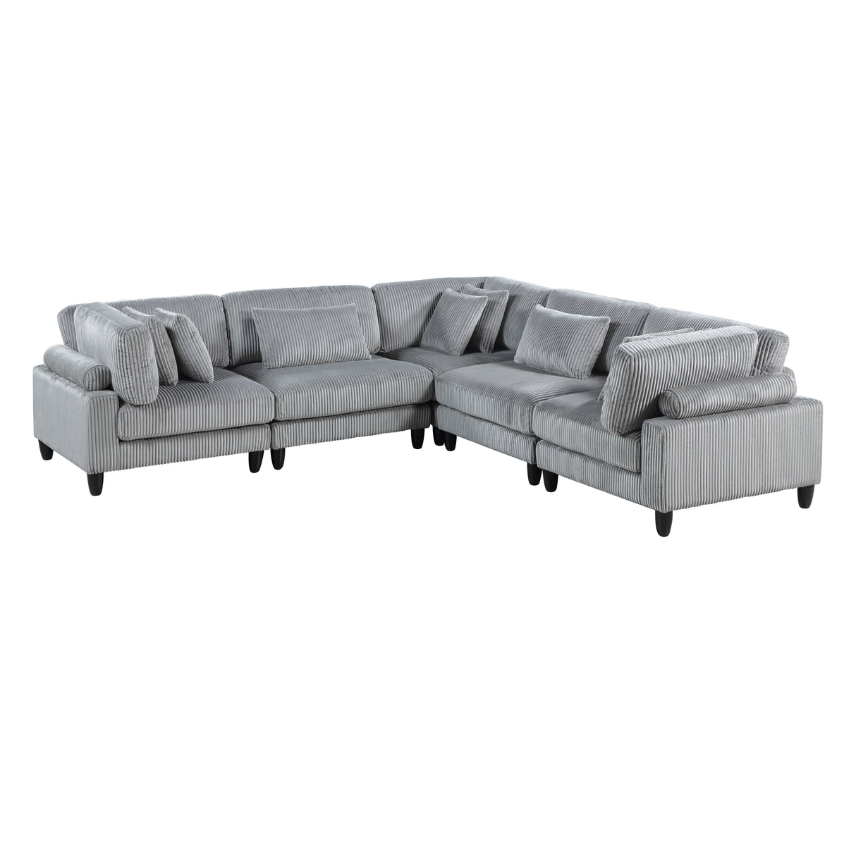 Robstown Gray 5-Piece Modular Sectional from Homelegance - Luna Furniture