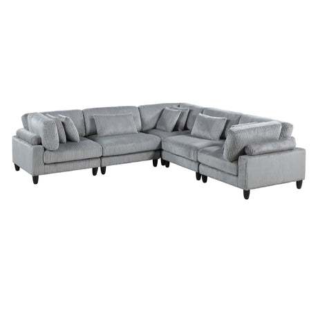 Robstown Gray 5-Piece Modular Sectional from Homelegance - Luna Furniture