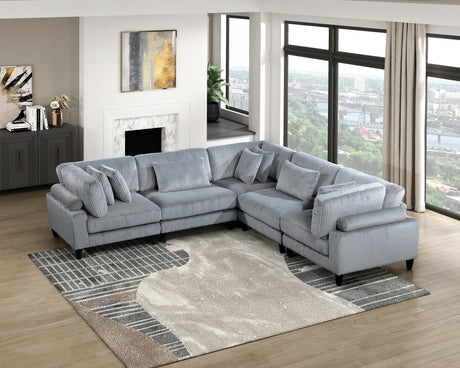 Robstown Gray 5-Piece Modular Sectional from Homelegance - Luna Furniture