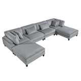 9688GY*62CR2AC2OT (6)6-Piece Modular Sectional with Ottomans from Homelegance - Luna Furniture