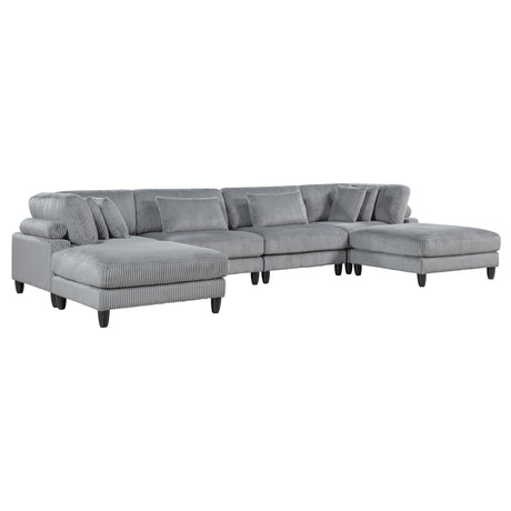 9688GY*62CR2AC2OT (6)6-Piece Modular Sectional with Ottomans from Homelegance - Luna Furniture