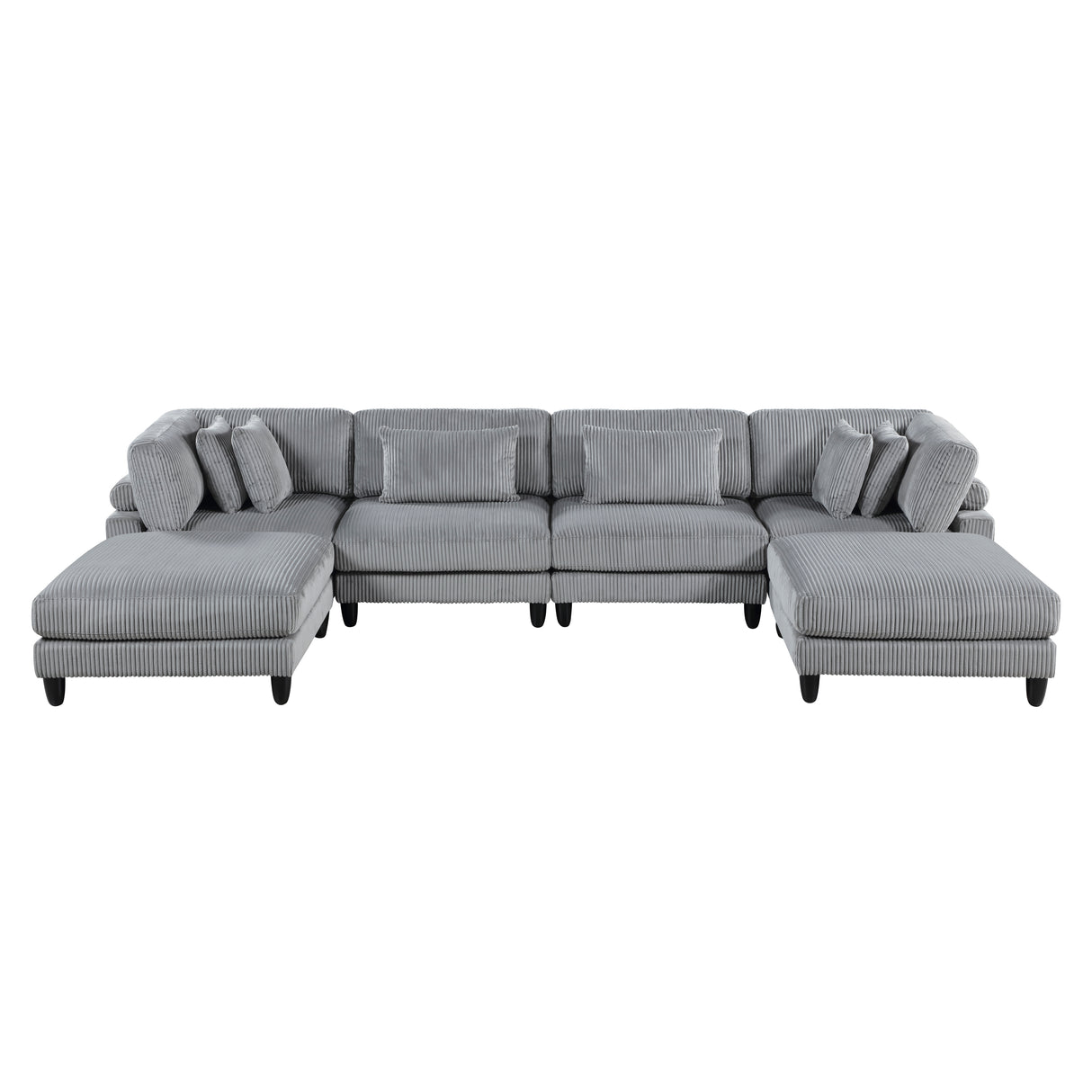 9688GY*62CR2AC2OT (6)6-Piece Modular Sectional with Ottomans from Homelegance - Luna Furniture