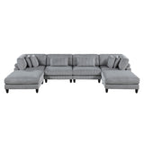 9688GY*62CR2AC2OT (6)6-Piece Modular Sectional with Ottomans from Homelegance - Luna Furniture