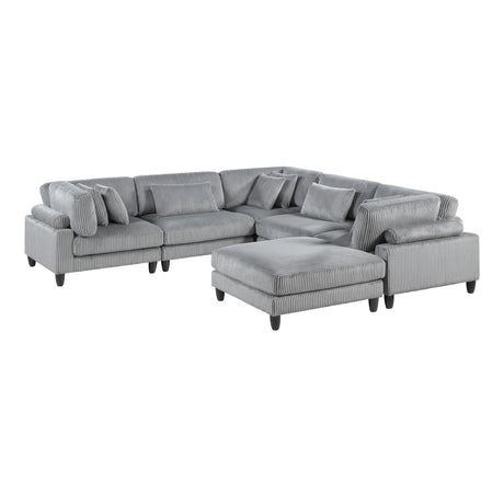 Robstown Gray 6-Piece Modular Sectional from Homelegance - Luna Furniture