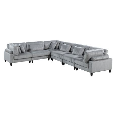 Robstown Gray 6-Piece Modular Sectional from Homelegance - Luna Furniture