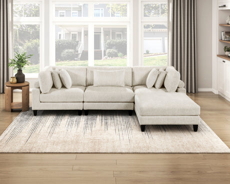 Robstown Beige 4-Piece Modular Sectional with Ottoman from Homelegance - Luna Furniture