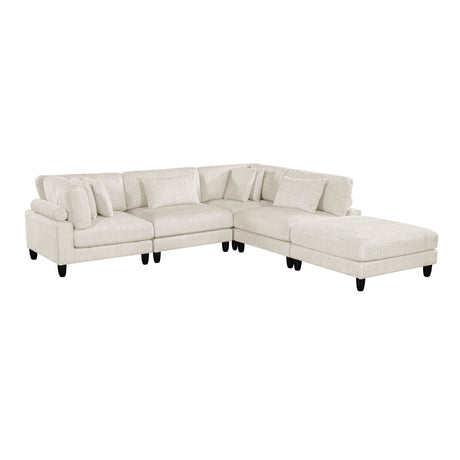 Robstown Beige 5-Piece Modular Sectional with Ottoman from Homelegance - Luna Furniture