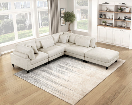 Robstown Beige 5-Piece Modular Sectional with Ottoman from Homelegance - Luna Furniture