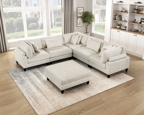 Robstown Beige 6-Piece Modular Sectional with Ottoman from Homelegance - Luna Furniture