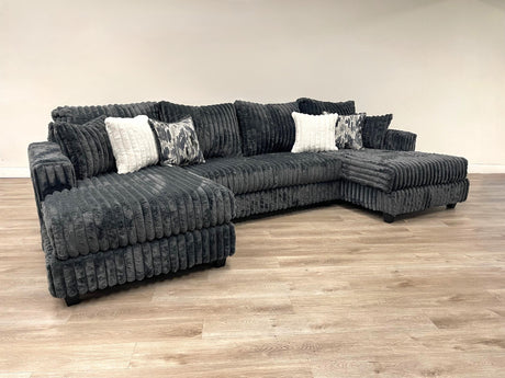 Volna Charcoal Double Chaise Sectional from Happy Homes - Luna Furniture