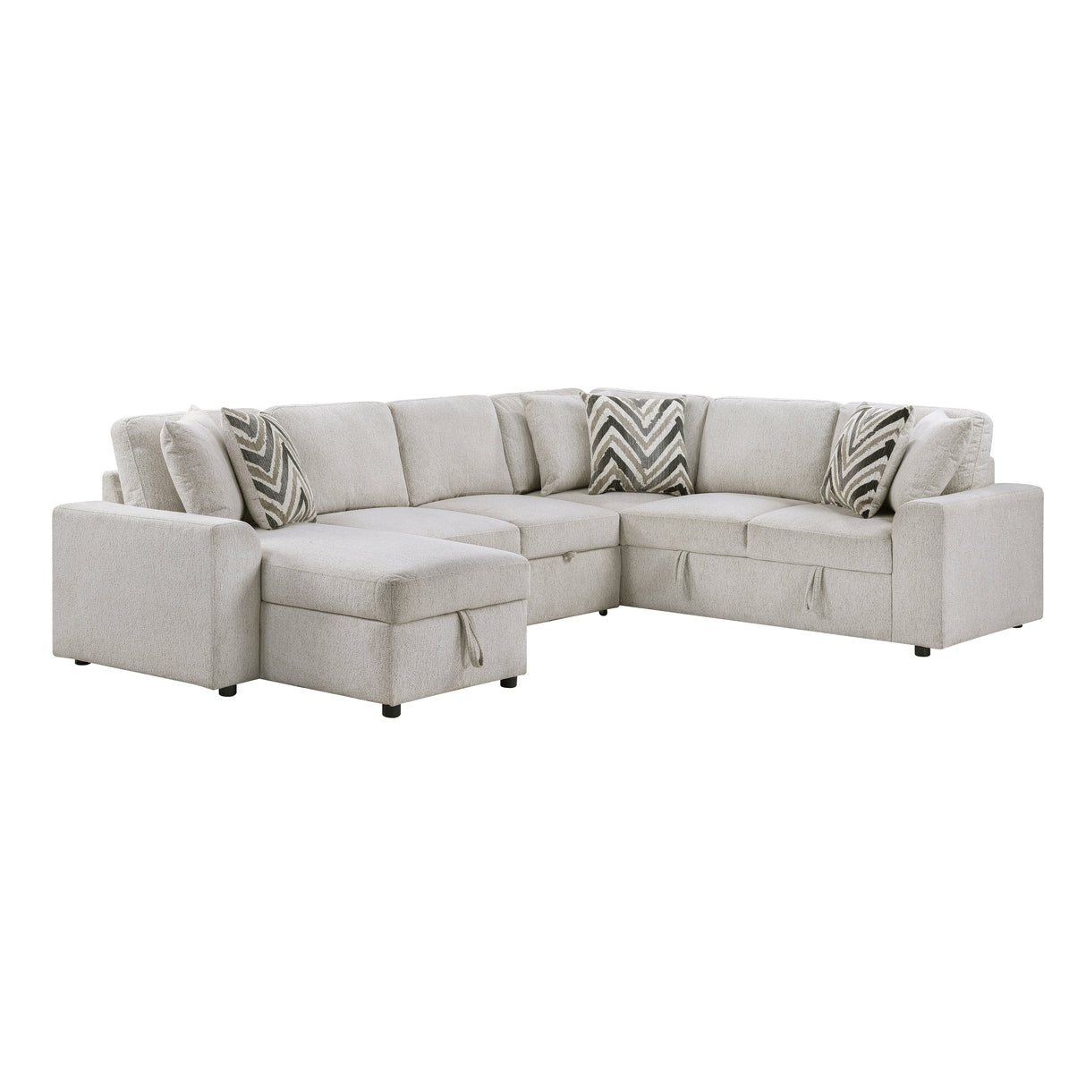 Myrtle Beige 3-Piece Sectional with Pull-out Bed from Homelegance - Luna Furniture