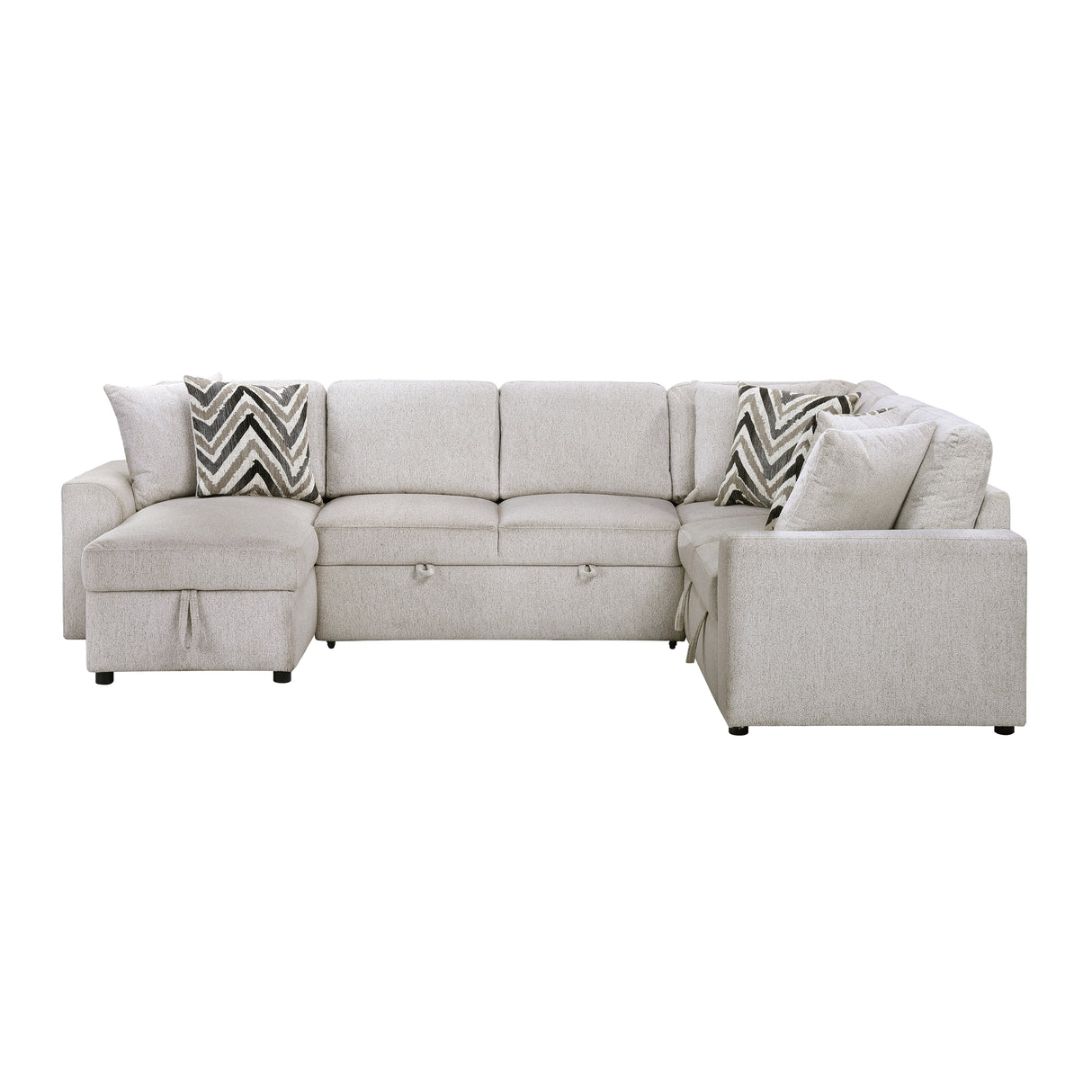 Myrtle Beige 3-Piece Sectional with Pull-out Bed from Homelegance - Luna Furniture