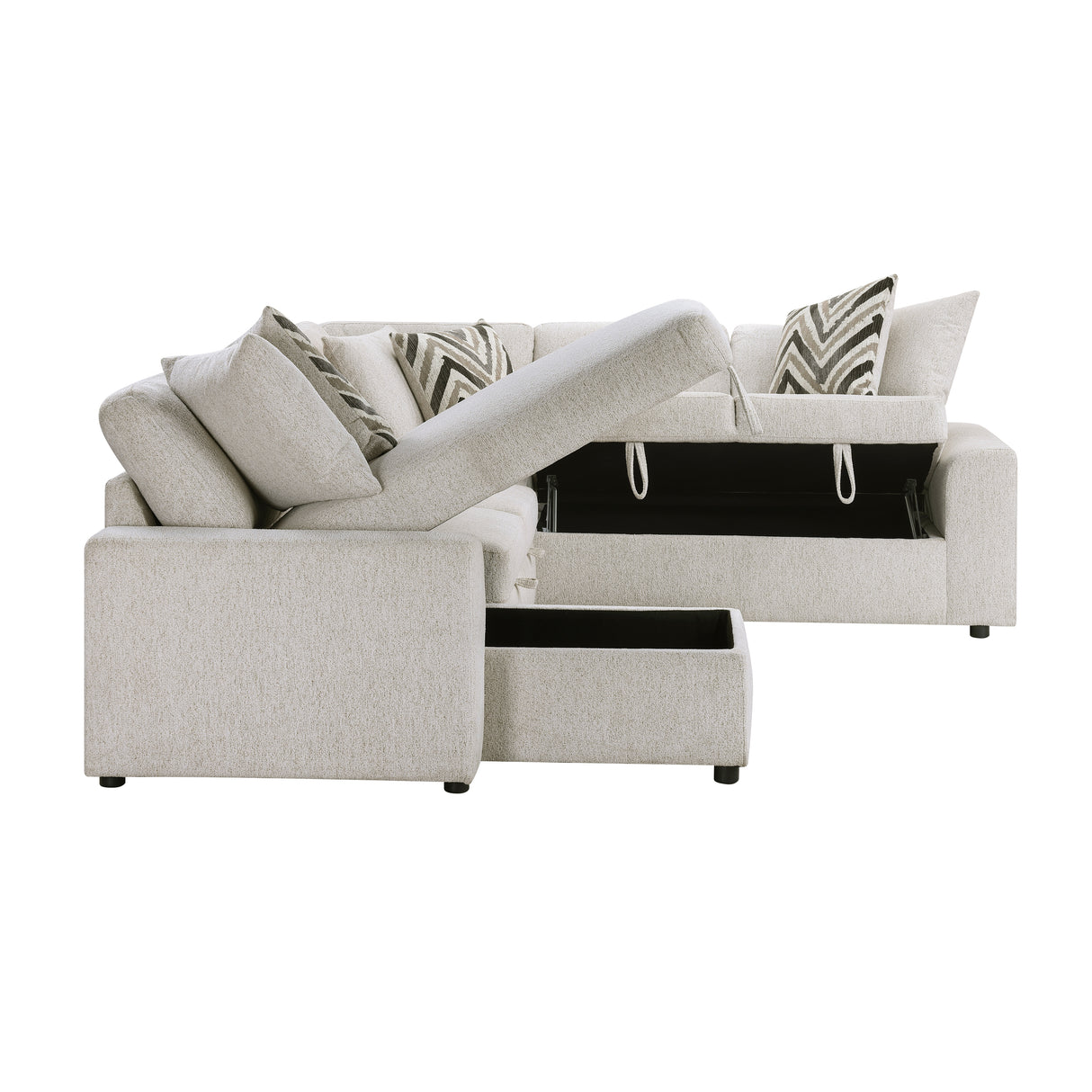 Myrtle Beige 3-Piece Sectional with Pull-out Bed from Homelegance - Luna Furniture