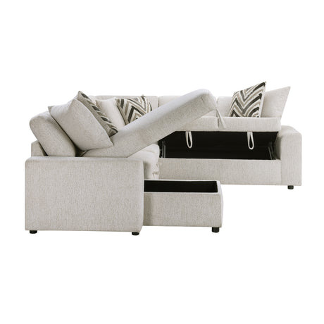 Myrtle Beige 3-Piece Sectional with Pull-out Bed from Homelegance - Luna Furniture
