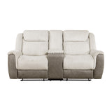 Harriette Beige/Brown Double Reclining Sofa from Homelegance - Luna Furniture