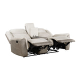 Harriette Beige/Brown Double Reclining Sofa from Homelegance - Luna Furniture
