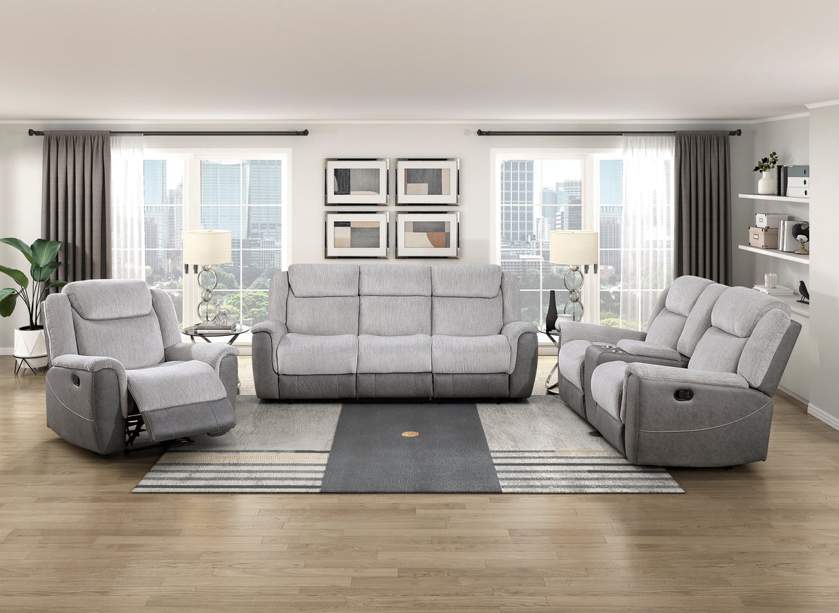 Harriette Beige/Brown Double Reclining Sofa from Homelegance - Luna Furniture