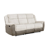 Harriette Beige/Brown Double Reclining Living Room Set from Homelegance - Luna Furniture