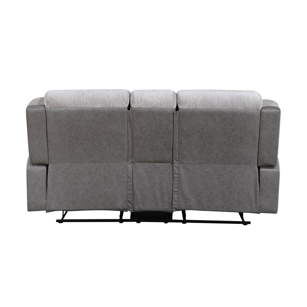 Harriette Gray Double Reclining Loveseat with Center Console from Homelegance - Luna Furniture