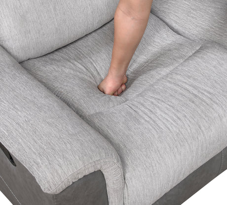 Harriette Gray Double Reclining Loveseat with Center Console from Homelegance - Luna Furniture