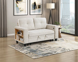 9705BE-2* (2)Loveseat with Pull-out Bed, Shelves and Charging Ports from Homelegance - Luna Furniture